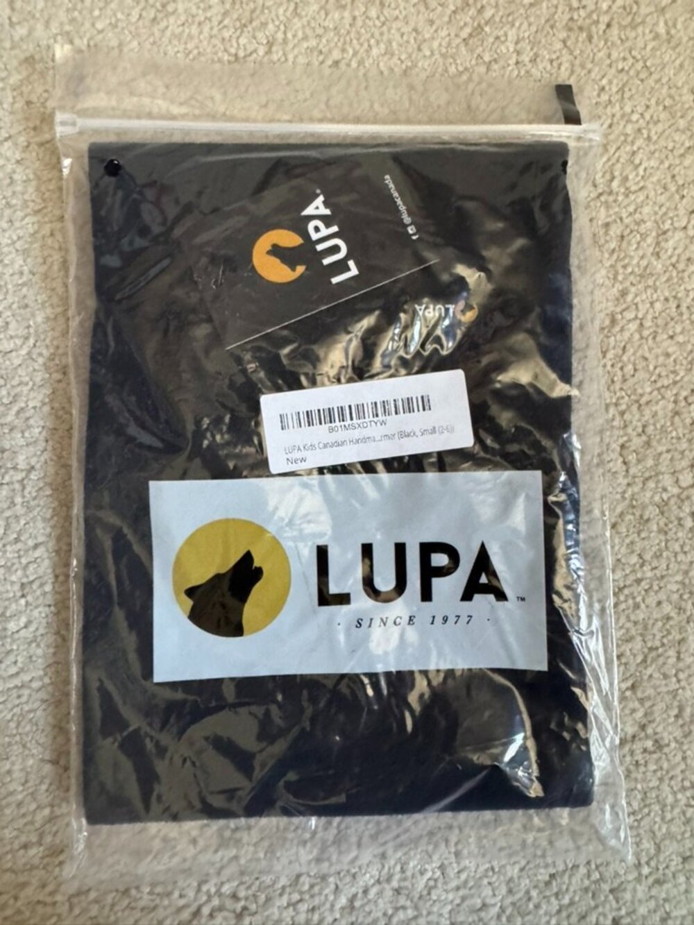 NWT LUPA Kids Fleece Neck Warmer Black Size 4–6